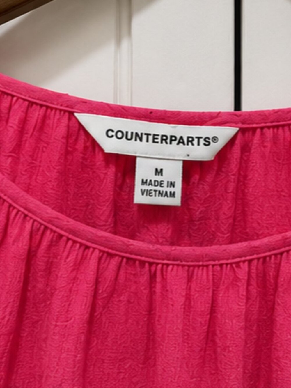 Counterparts Pink Flutter Sleeve Tiered Blouse Medium Boho Peplum Top - Picture 7 of 7